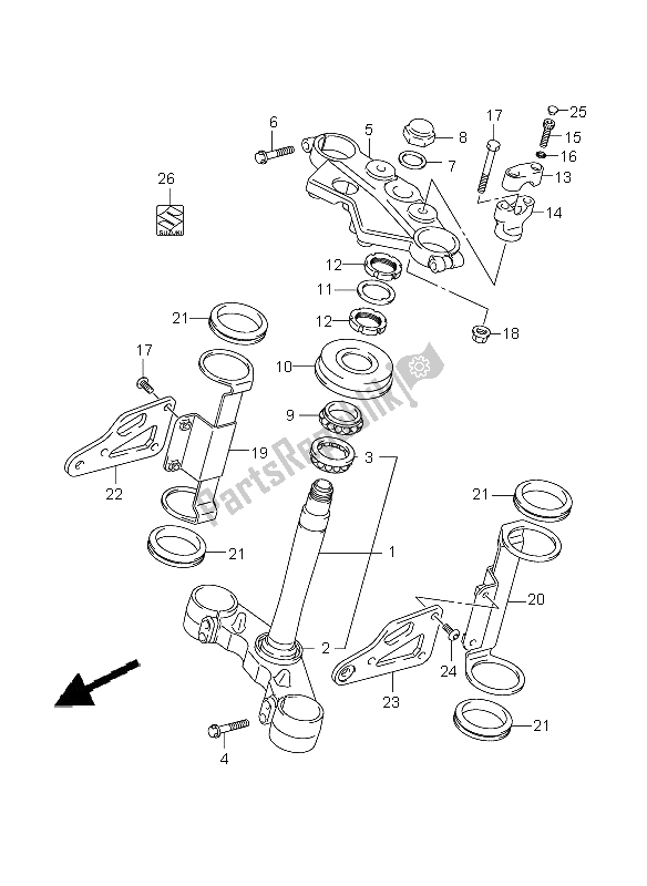 All parts for the Steering Stem (sv650-u-a-ua) of the Suzuki SV 650 Nsnasa 2009