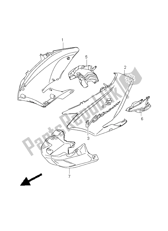 All parts for the Side Cowling of the Suzuki DL 1000 V Strom 2006