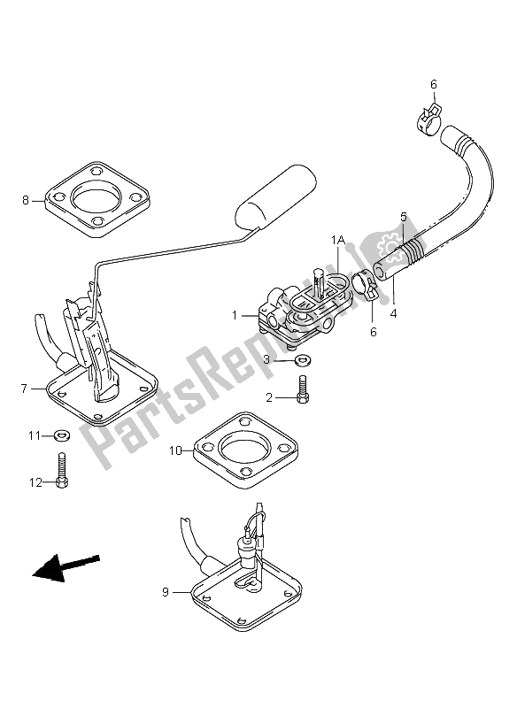 All parts for the Fuel Cock of the Suzuki GSX 750 1999