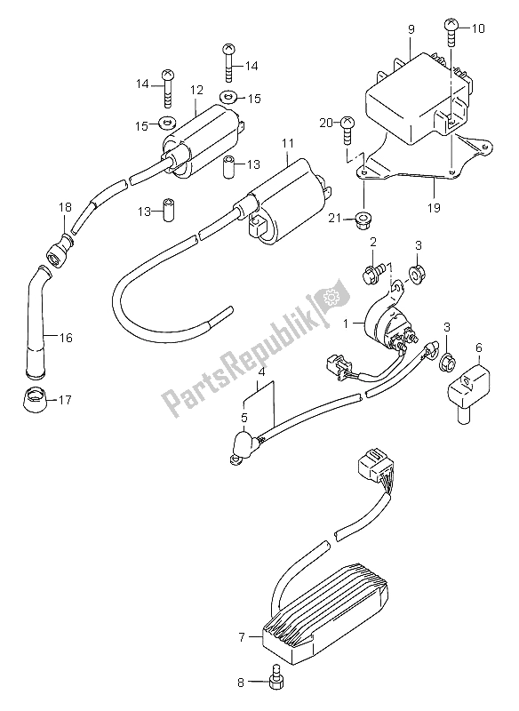 All parts for the Electrical of the Suzuki VS 800 Intruder 2001