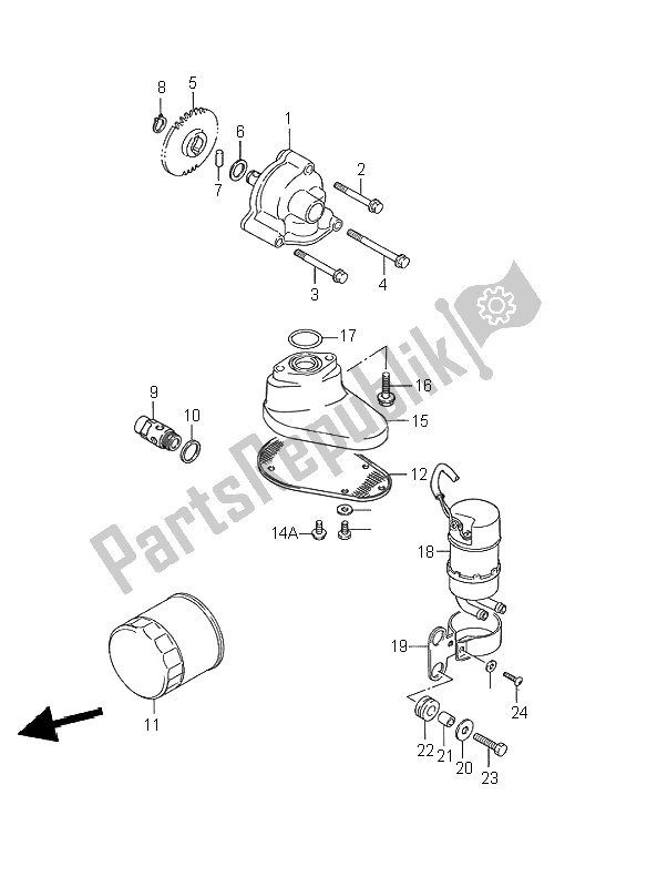 Tutte le parti per il Pompa Dell'olio E Pompa Del Carburante del Suzuki VS 1400 Intruder 1995