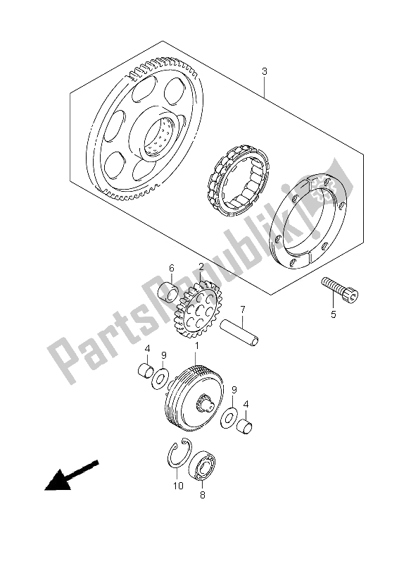 All parts for the Starter Clutch of the Suzuki VLR 1800R C 1800 Intruder 2008