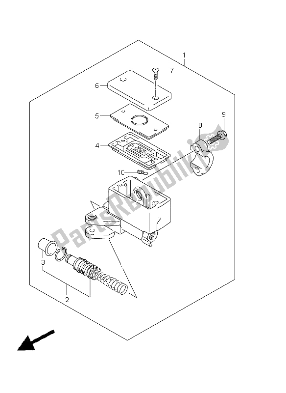 Tutte le parti per il Pompa Freno Anteriore del Suzuki GSX 650 FA 2011