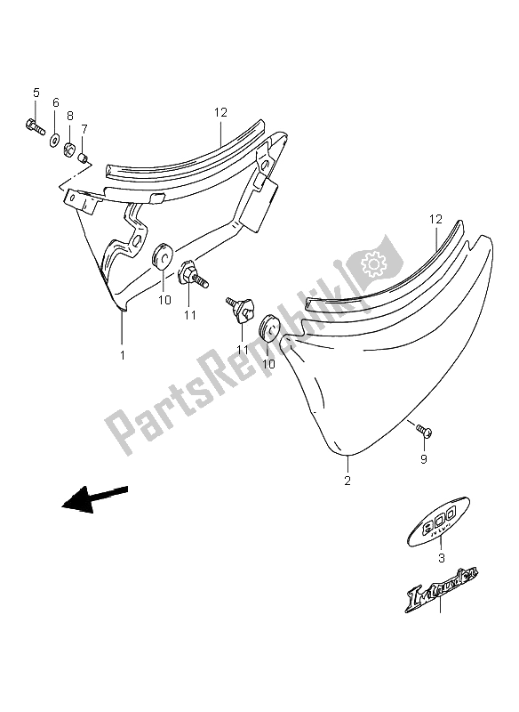 Toutes les pièces pour le Couverture De Cadre du Suzuki VS 800 Intruder 1998