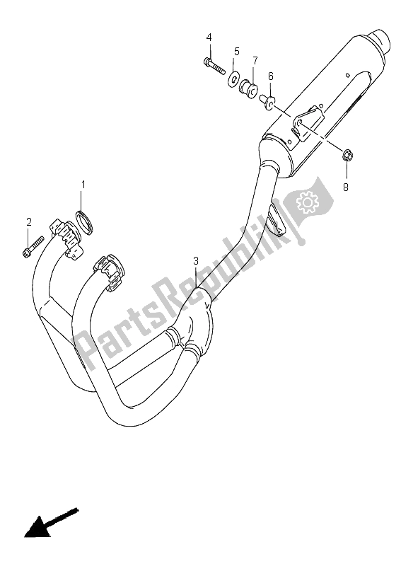 All parts for the Muffler of the Suzuki GS 500H 2001