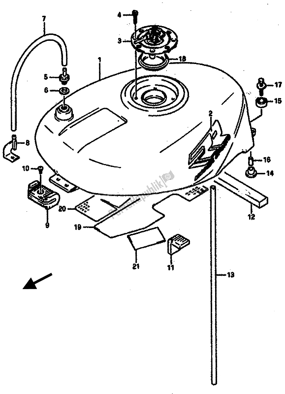 Todas las partes para Depósito De Combustible de Suzuki GSX R 750R 1989