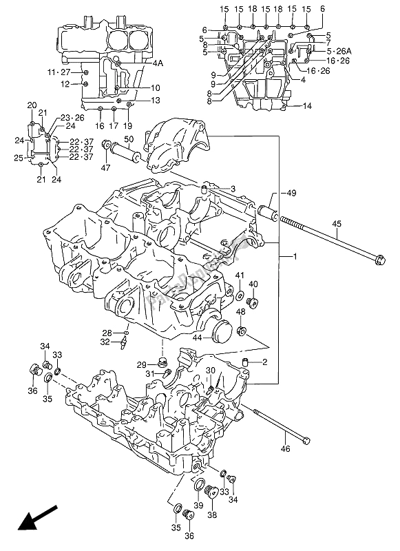 Tutte le parti per il Carter del Suzuki RF 600 RU 1994