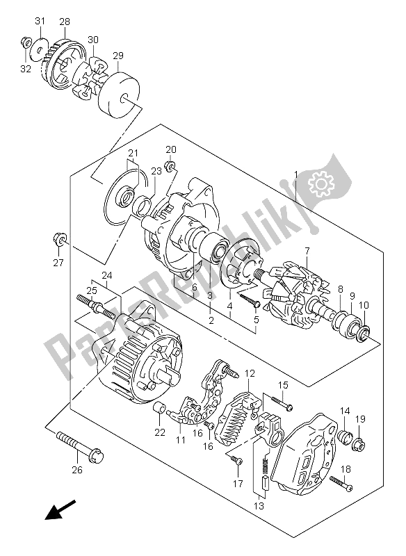 Todas as partes de Alternador do Suzuki GSX 600F 2006