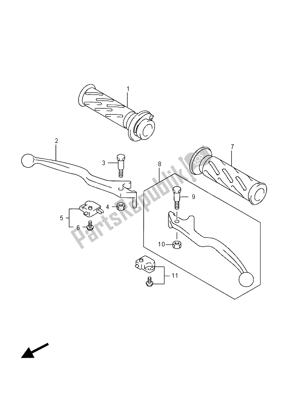 All parts for the Handle Lever (an400a E19) of the Suzuki Burgman AN 400 AZA 2015