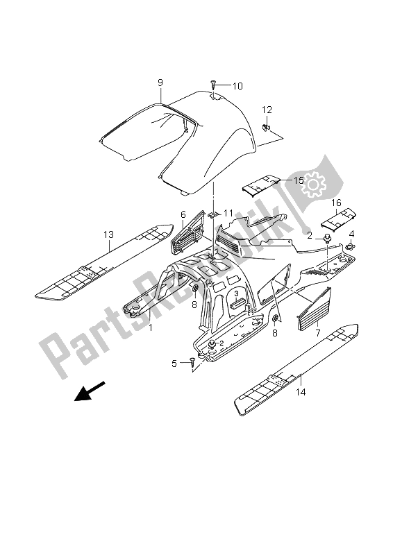 Todas las partes para Campo De Pie de Suzuki AN 650A Burgman Executive 2006