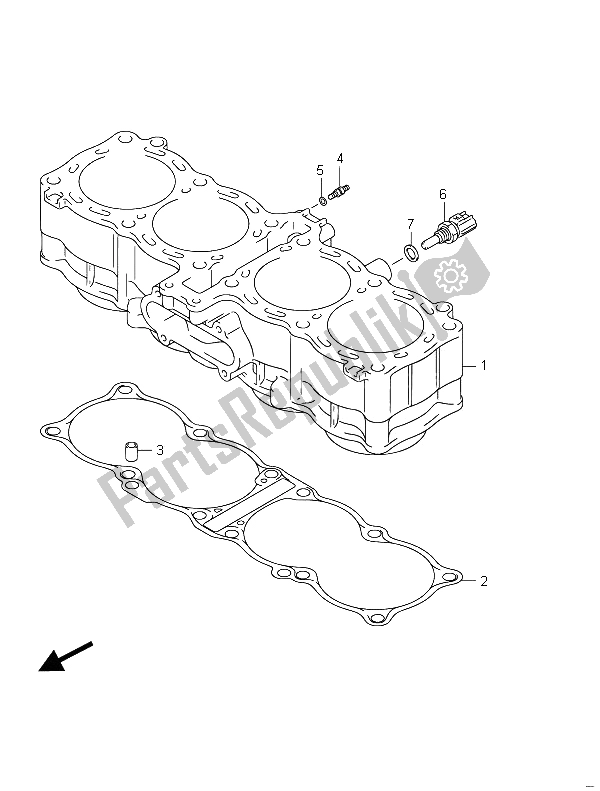 All parts for the Cylinder of the Suzuki GSF 650 Sasa Bandit 2011