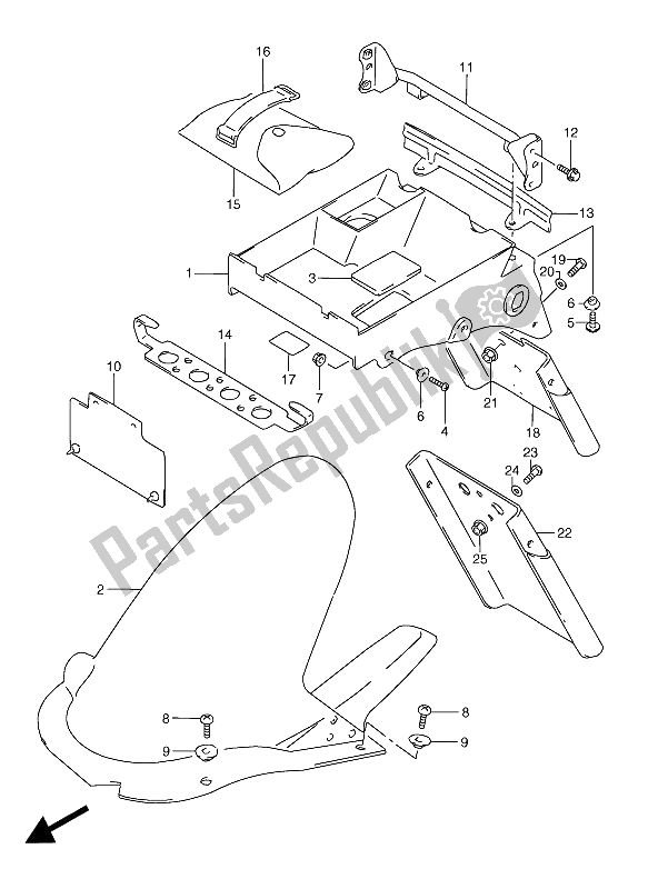 Alle onderdelen voor de Achterspatbord van de Suzuki RGV 250 1994