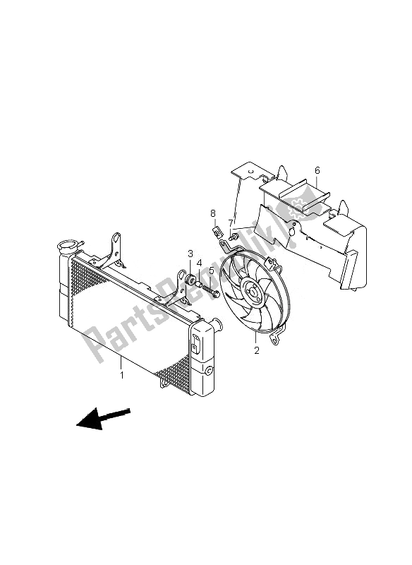 Tutte le parti per il Termosifone del Suzuki DL 1000 V Strom 2010