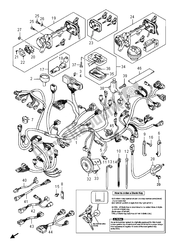 Todas las partes para Mazo De Cables (an400za E02) de Suzuki Burgman AN 400 AZA 2014