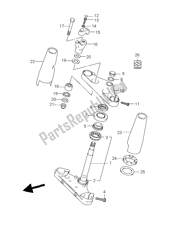 All parts for the Steering Stem of the Suzuki VL 800C Volusia 2008