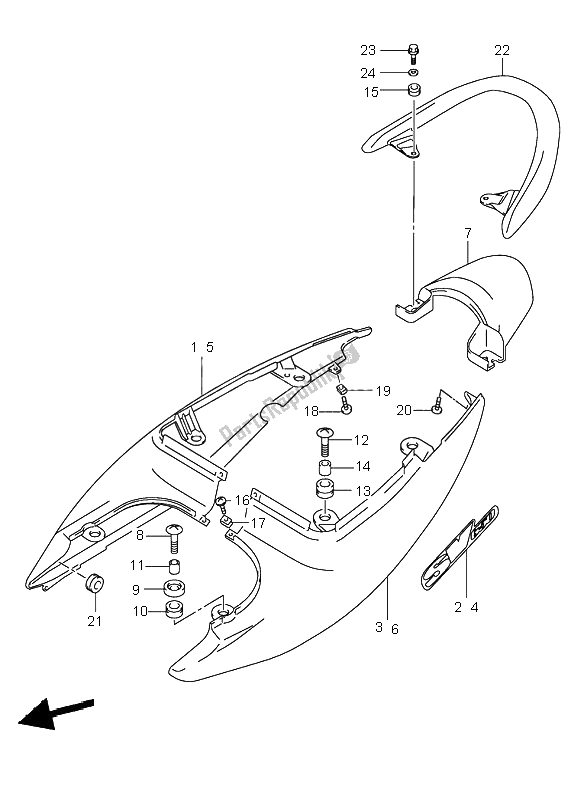 Todas las partes para Cubierta De La Cola Del Asiento de Suzuki SV 650 NS 2000