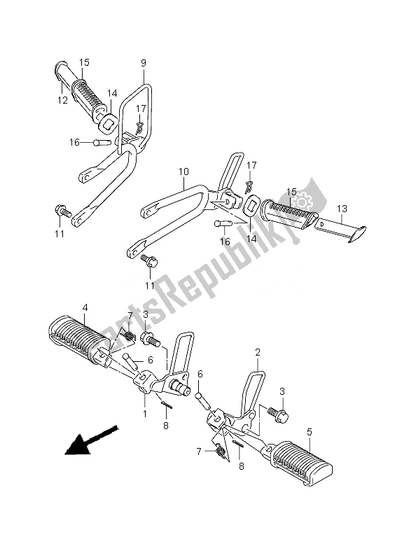 Wszystkie części do Podnó? Ek Suzuki RV 125 Vanvan 2010