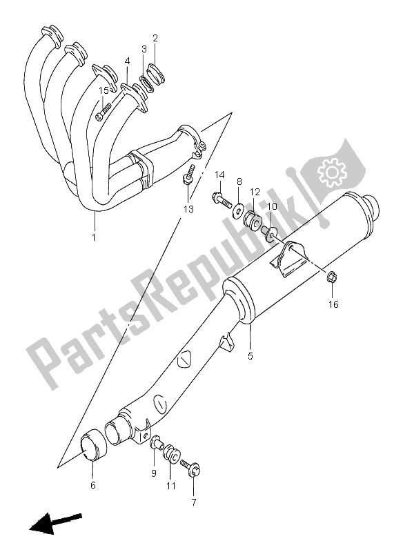 Tutte le parti per il Silenziatore del Suzuki GSF 600N Bandit 1997