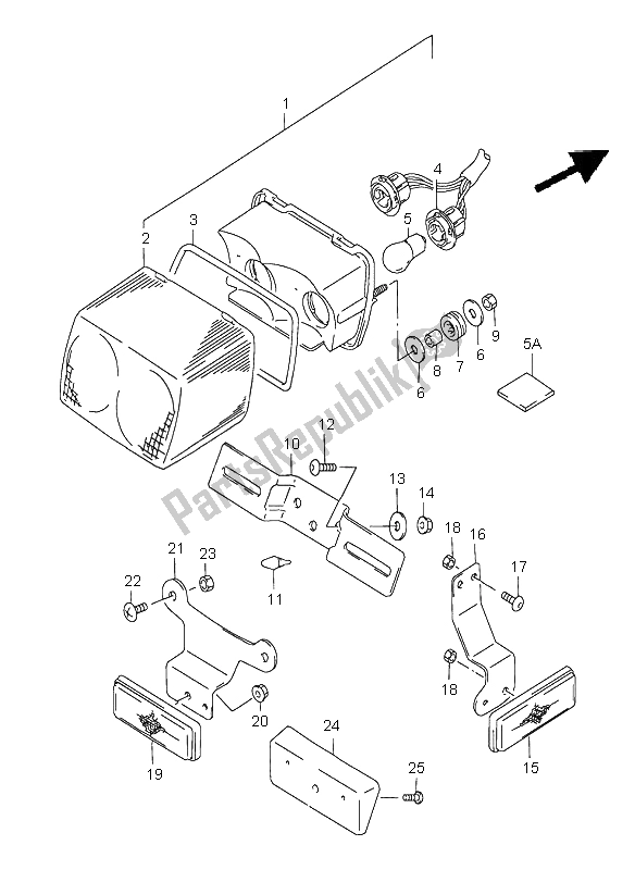 Todas as partes de Lâmpada De Combinação Traseira do Suzuki GS 500E 1998