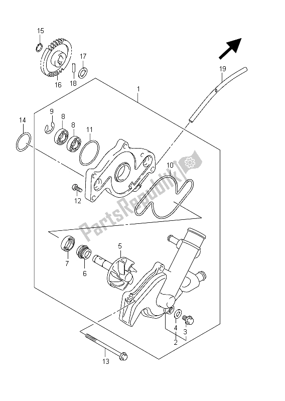 Toutes les pièces pour le Pompe à Eau du Suzuki SFV 650A Gladius 2011