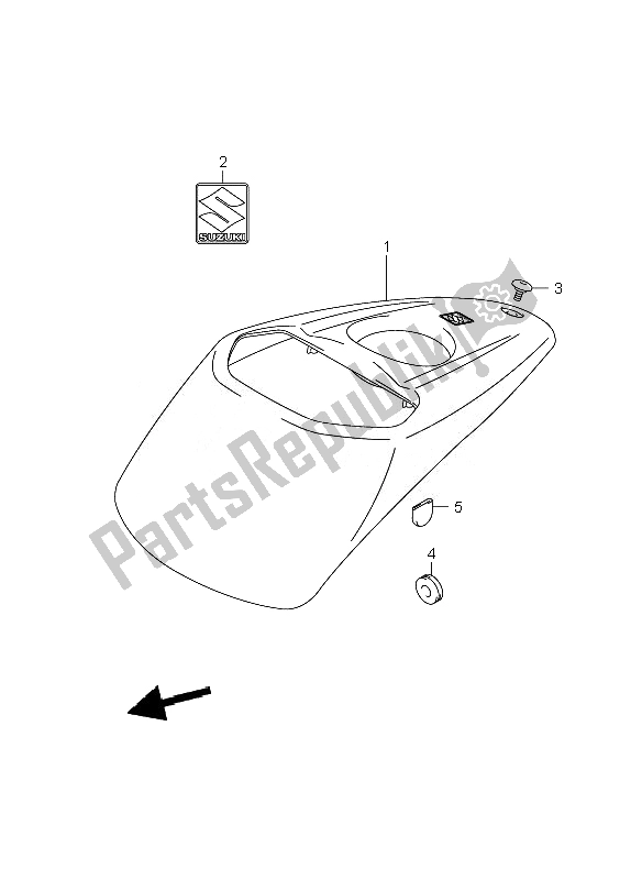 All parts for the Fuel Tank Upper Cover of the Suzuki VZR 1800 Rnzr M Intruder 2010