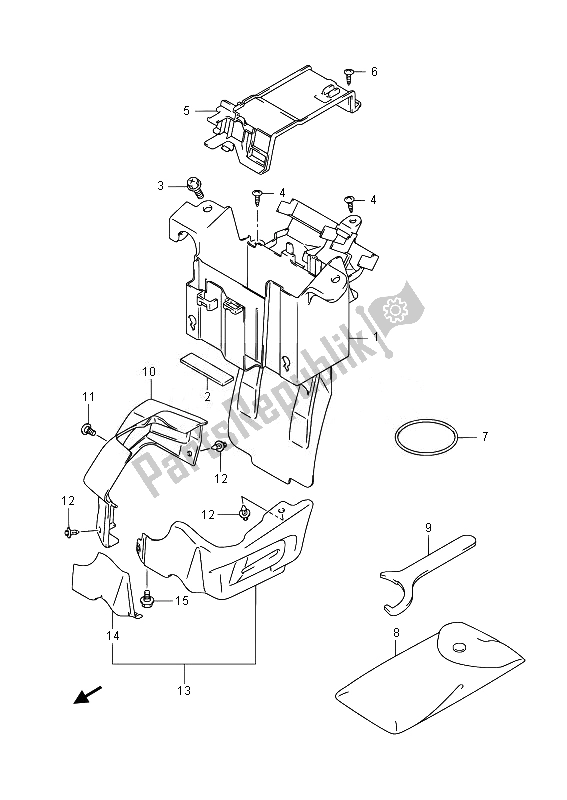 All parts for the Battery Holder (sfv650ua) of the Suzuki SFV 650A Gladius 2014