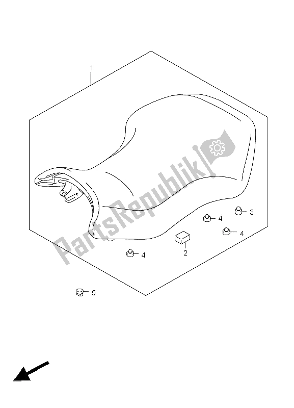 All parts for the Seat of the Suzuki LT A 450 XZ Kingquad 4X4 2009