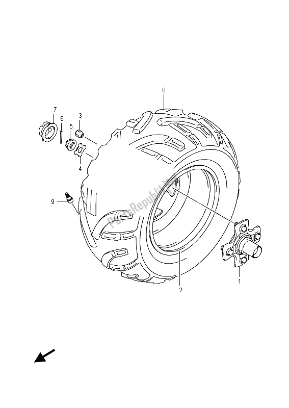 Todas las partes para Rueda Trasera Derecha de Suzuki LT A 750 XZ Kingquad AXI 4X4 2015