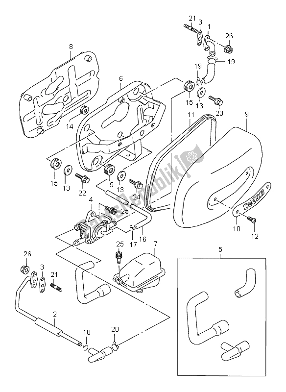 All parts for the 2nd Air (e18) of the Suzuki VZ 800 Marauder 2002