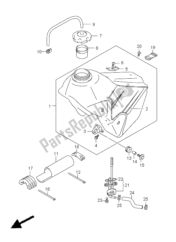 Tutte le parti per il Serbatoio Di Carburante del Suzuki DR Z 400E 2009