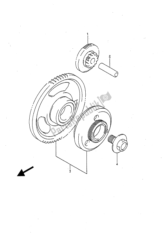 All parts for the Starter Clutch of the Suzuki GSX R 1100 1992