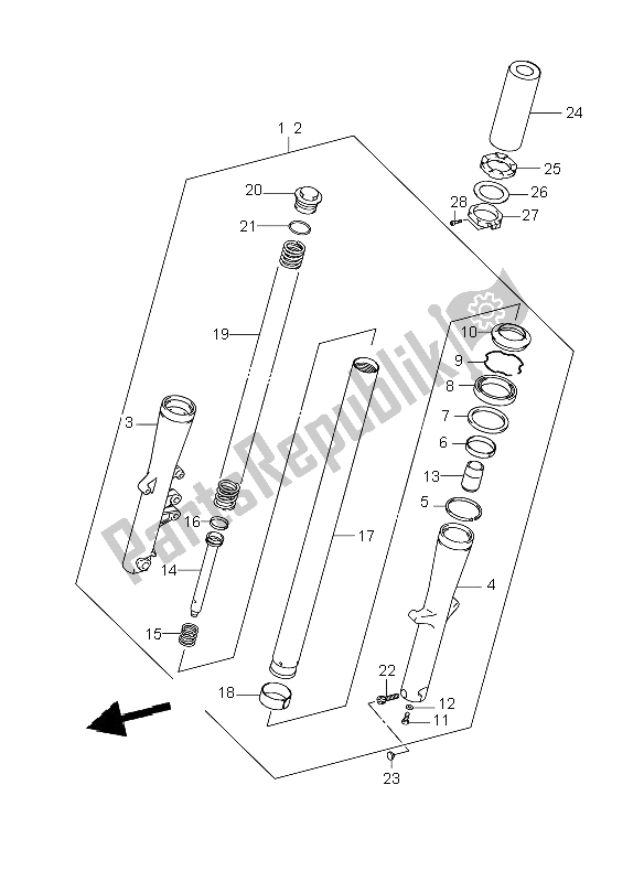 Tutte le parti per il Ammortizzatore Anteriore del Suzuki C 800 VL 2009