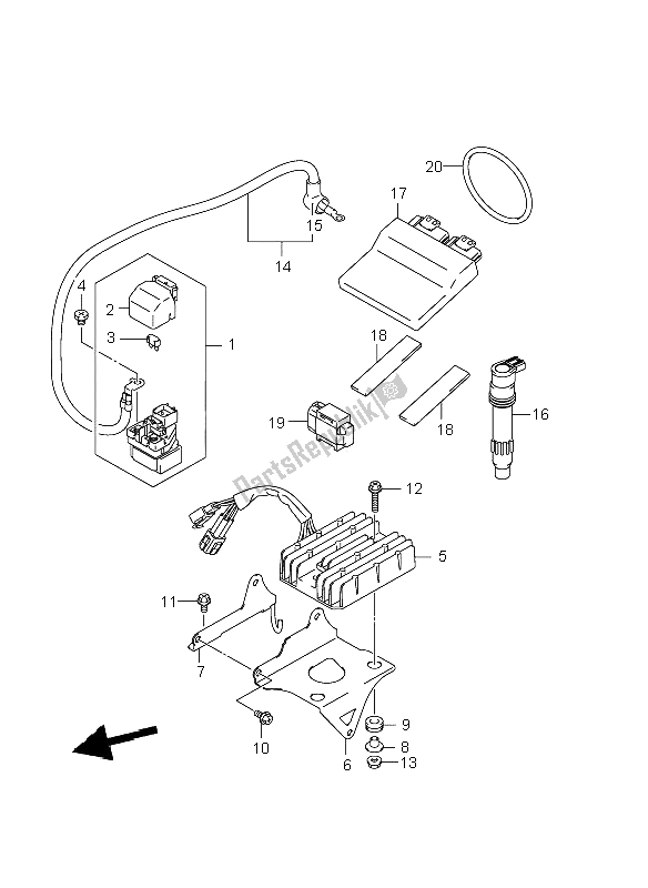 All parts for the Electrical of the Suzuki GSF 1250 Nsnasa Bandit 2008