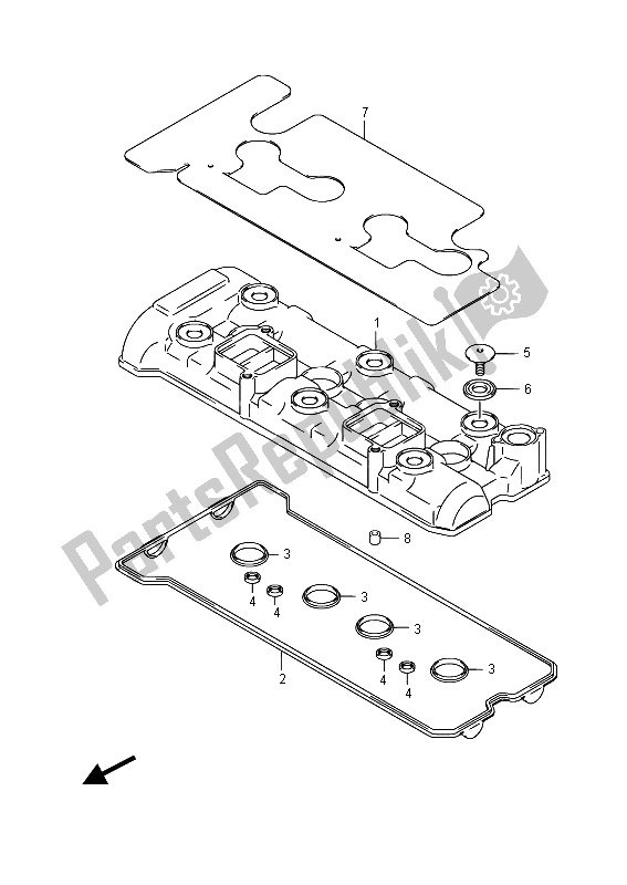 All parts for the Cylinder Head Cover of the Suzuki GSR 750 ZA 2015