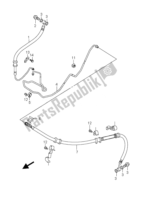 Tutte le parti per il Tubo Freno Posteriore (an650a) del Suzuki AN 650A Burgman Executive 2010