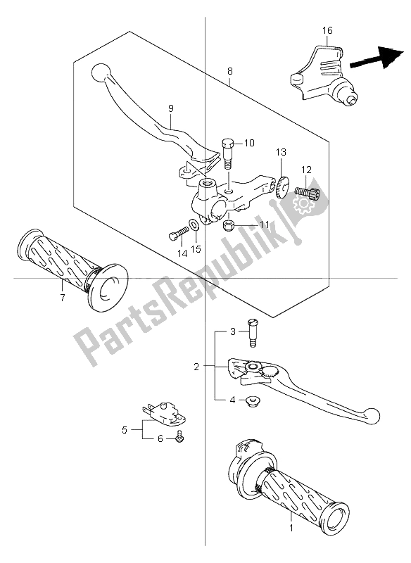 Tutte le parti per il Leva Della Maniglia del Suzuki GSF 600 NSZ Bandit 2004