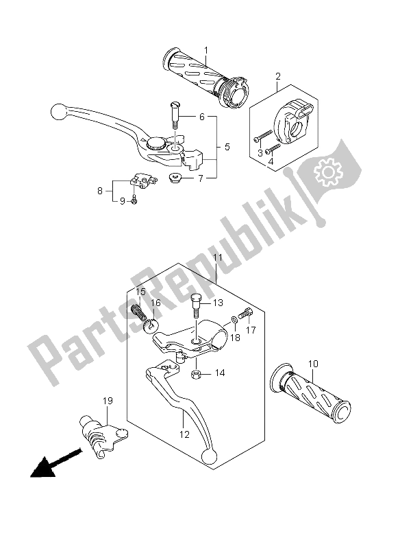 All parts for the Handle Lever of the Suzuki SV 650 Nsnasa 2009