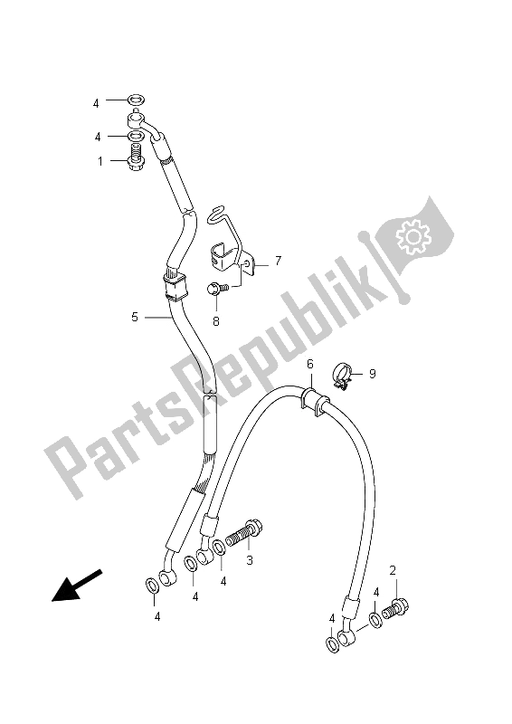 All parts for the Front Brake Hose of the Suzuki GSX R 600 2012