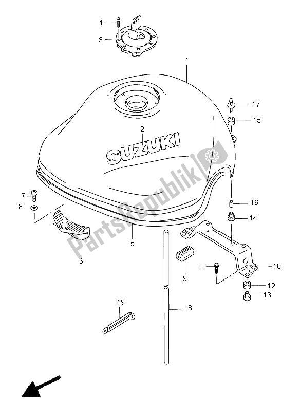 Todas las partes para Depósito De Combustible de Suzuki GSF 1200 Nssa Bandit 2000