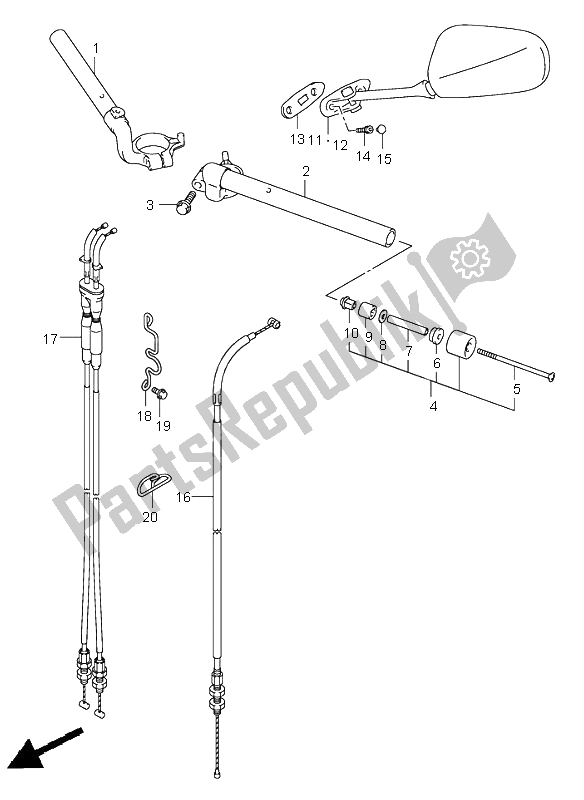 Tutte le parti per il Manubrio (con Carenatura) del Suzuki SV 650 NS 2005