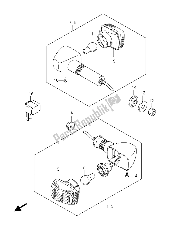 All parts for the Turnsignal Lamp (gs500-u) of the Suzuki GS 500 EF 2006