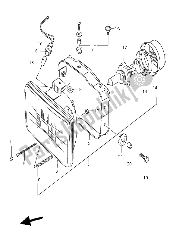 Todas las partes para Lámpara De Cabeza de Suzuki DR 125 SE 2000