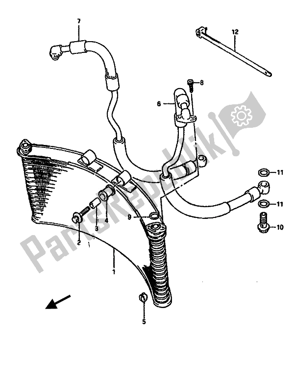 Todas las partes para Enfriador De Aceite de Suzuki GSX R 750 1990