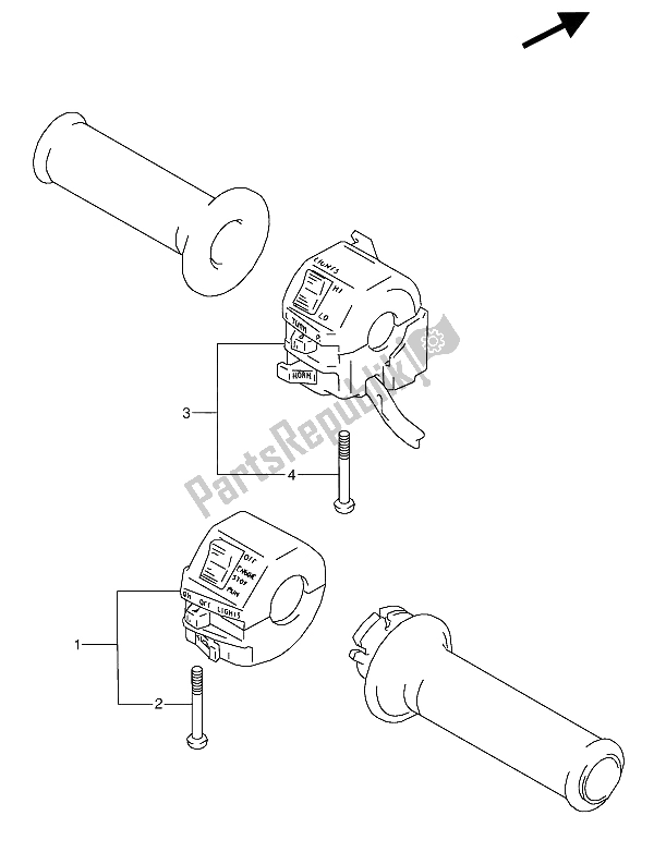 Tutte le parti per il Interruttore Maniglia del Suzuki GSX 600 FUU2 1988