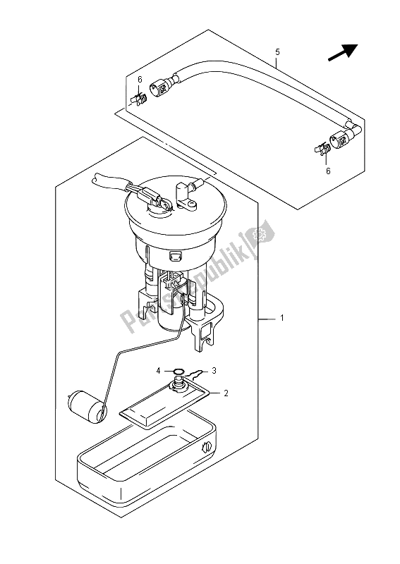 All parts for the Fuel Pump of the Suzuki LT A 750 XVZ Kingquad AXI 4X4 2015