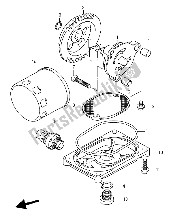 All parts for the Oil Pump of the Suzuki LT A 400 Eiger 4X2 2006