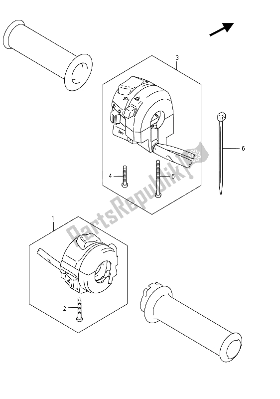 All parts for the Handle Switch of the Suzuki GSF 1250 SA Bandit 2015