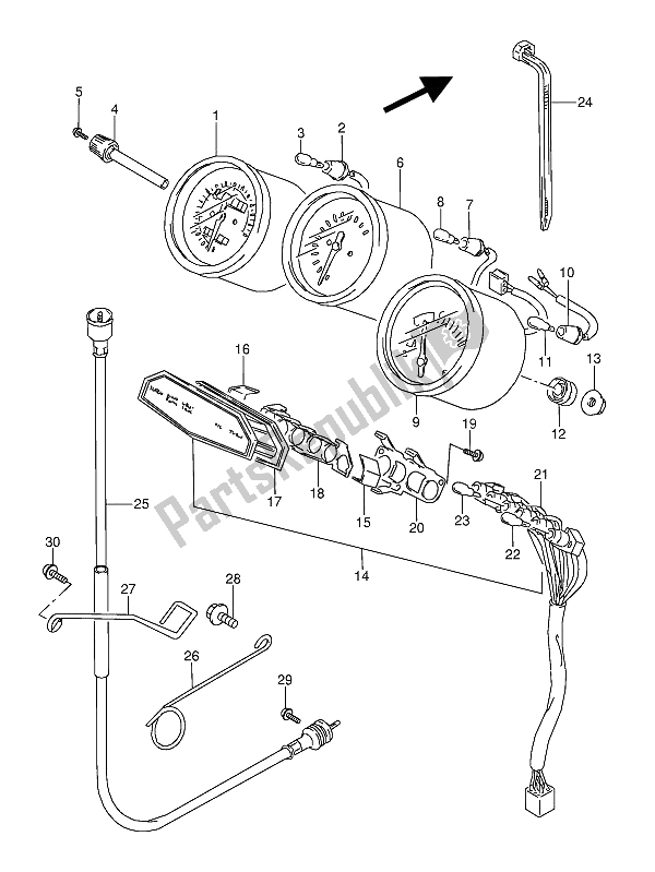 Tutte le parti per il Tachimetro del Suzuki GSX 600 FUU2 1994