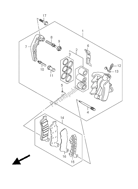 Tutte le parti per il Pinza Anteriore del Suzuki C 1800R VLR 1800 2009