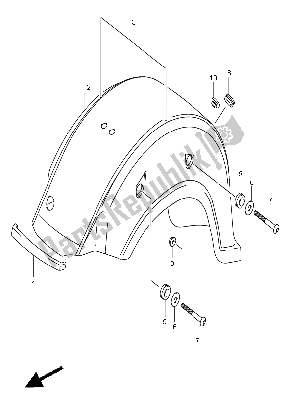 All parts for the Rear Fender of the Suzuki VL 800 Volusia 2002